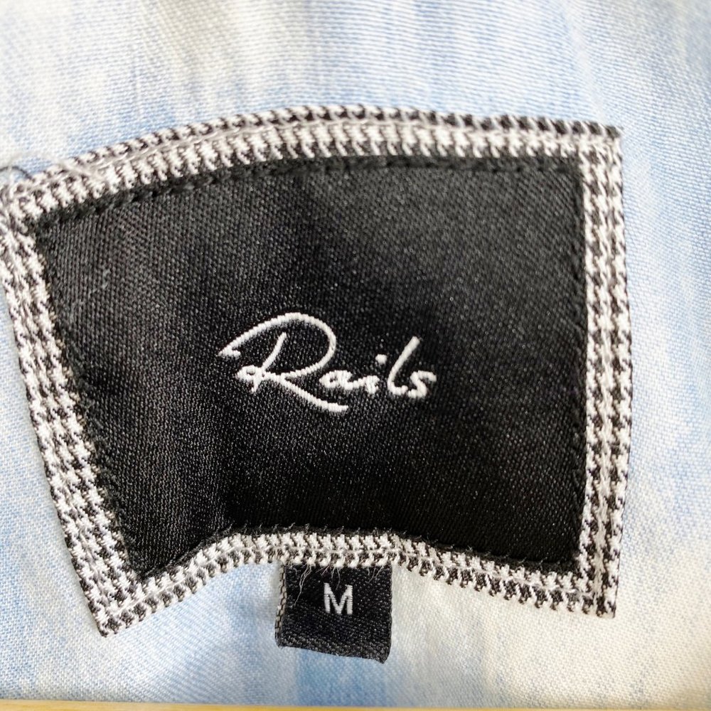 Rails Fiona Chambray Sleeveless Shorts Romper - image 5